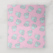 Niedliche Octopus Baby Dusche Kawaii Pink Girl Platzkarte (Innenseite Aufgefaltet)