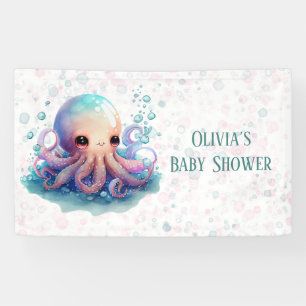 Niedliche Octopus Babydusche Banner