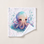 Niedliche Octopus Babydusche nach Maß Badhandtuch Set (Waschlappen)