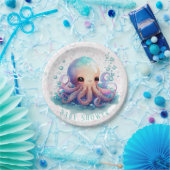 Niedliche Octopus Babydusche Pappteller (Party)