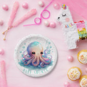 Niedliche Octopus Babydusche Pappteller (Party)