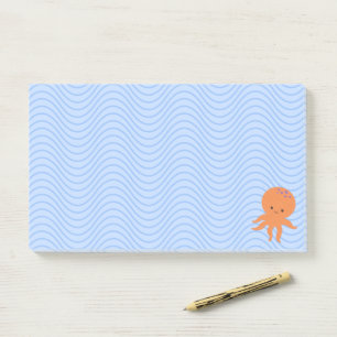 Niedliche Octopus Cartoon Blue Waves kundenspezifi Post-it Klebezettel