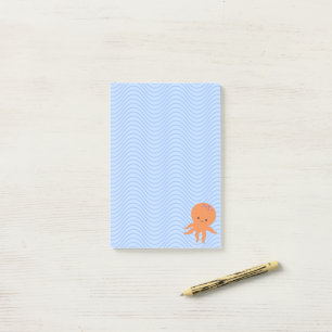 Niedliche Octopus Cartoon Blue Waves kundenspezifi Post-it Klebezettel