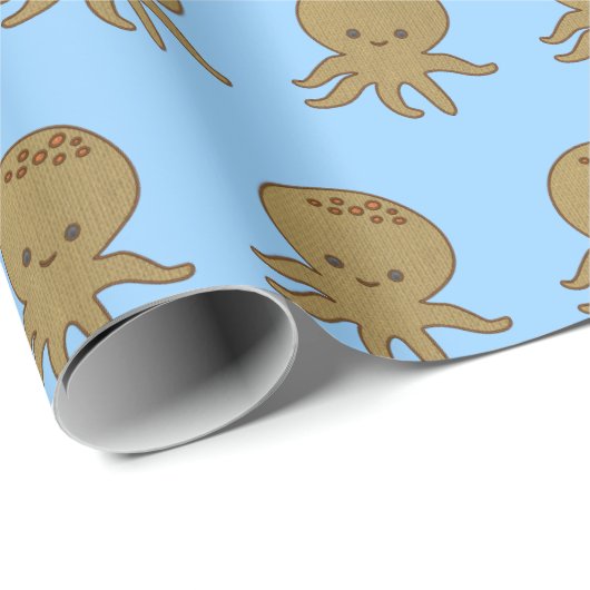 Niedliche Octopus Cartoon Stickerei Print Custom Geschenkpapier (Rolleneckpunkt)