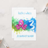 Niedliche Octopus Geburtstagskarte Blue Karte (Vorderseite/Rückseite Beispiel)