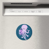 Niedliche Octopus-Mama Zeichnend Kunst Magnet (In Situ (Geschirrspüler))