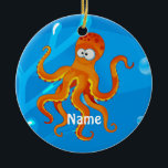 Niedliche Octopus Ocean Beach Ornament<br><div class="desc">Eine aquatische grafische Abbildung eines niedlichen Oktopus auf einem Weihnachtsschmuck. ©2015charmainepaulson</div>