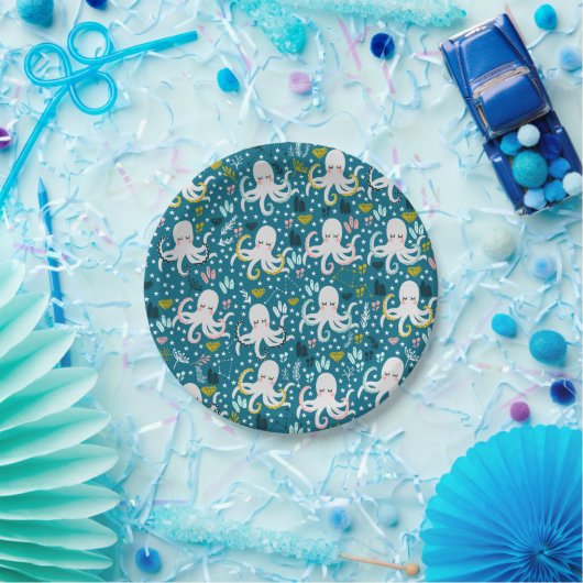 Niedliche Octopus-Papier-Teller Pappteller (Party)