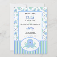 Niedliche Octopus Pastel Blau und Grün zum Geburts