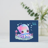 Niedliche Octopus Sea Creation Postkarte (Stehend Vorderseite)