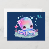 Niedliche Octopus Sea Creation Postkarte (Vorne/Hinten)