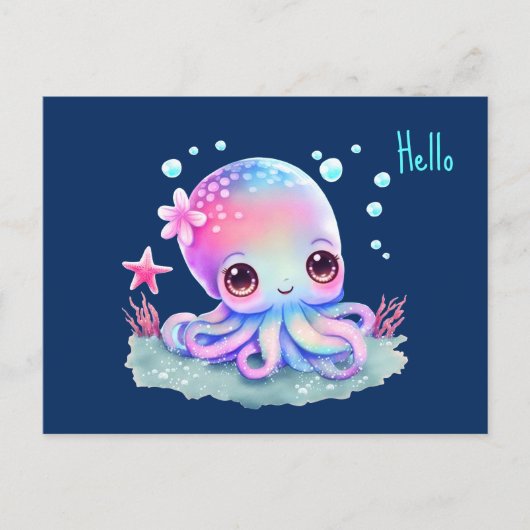 Niedliche Octopus Sea Creation Postkarte (Vorderseite)