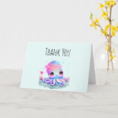 Niedliche Octopus Sea Kreation Vielen Dank Karte (Gelbe Blume)