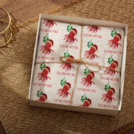 Niedliche Octopus Seas and Greetings Mistletoe Seidenpapier