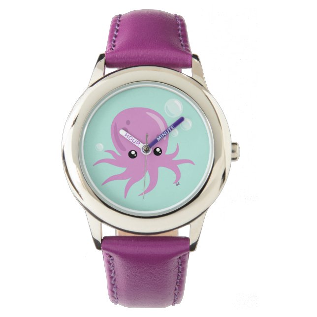 Niedliche Octopus-Uhr Armbanduhr (Vorderseite)