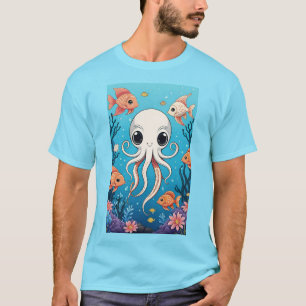 Niedliche Octopus- und Fische T-Shirt