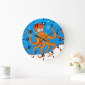 Niedliche Octopus-Wassermauer Große Wanduhr (Zuhause)