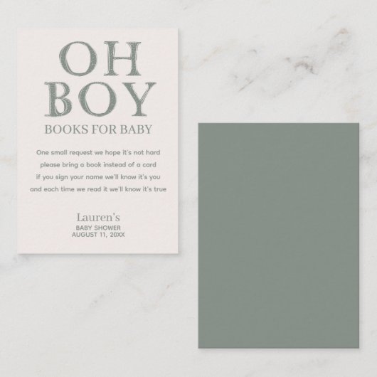 Niedliche Oh Boy Green Dots Minimale Bücher für Ba Begleitkarte (Vorne/Hinten)
