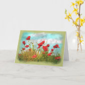 Niedliche Ohnenmohn-Blume Aquarellfarbe Karte (Gelbe Blume)