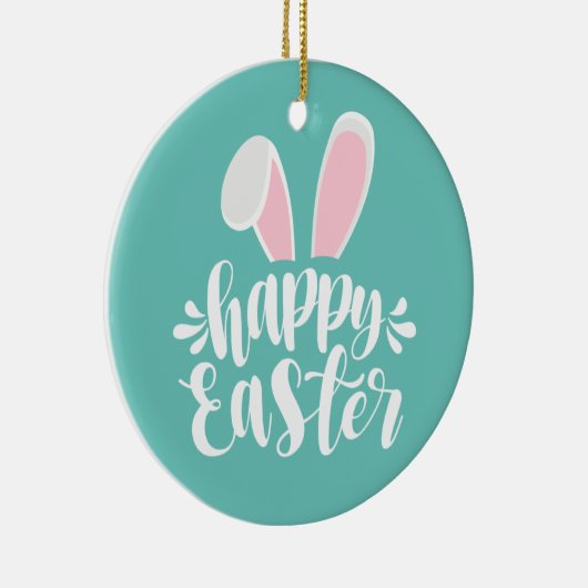Niedliche Ohren glücklich Ostern | KERAMIK Ornament (Rechts)