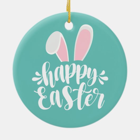 Niedliche Ohren glücklich Ostern | KERAMIK Ornament (Hinten)