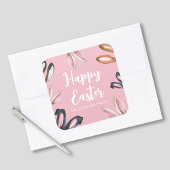 Niedliche Ohren glücklich Ostern Quadratischer Aufkleber