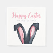 Niedliche Ohren glücklich Ostern Serviette (Vorderseite)