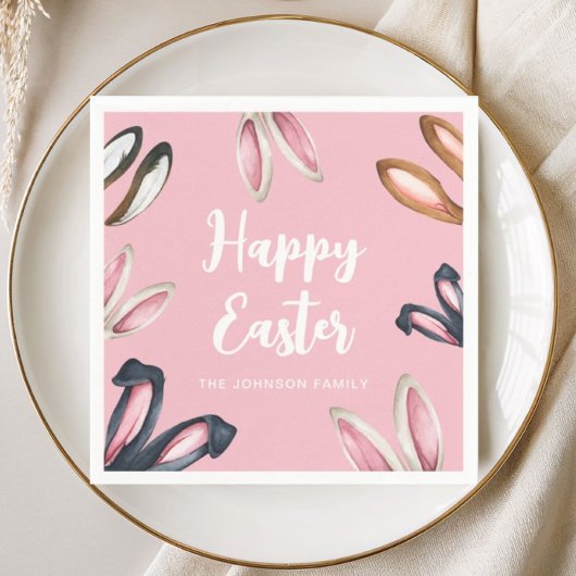 Niedliche Ohren glücklich Ostern Serviette
