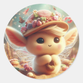 Niedliche Ohrenkreatur Runder Aufkleber