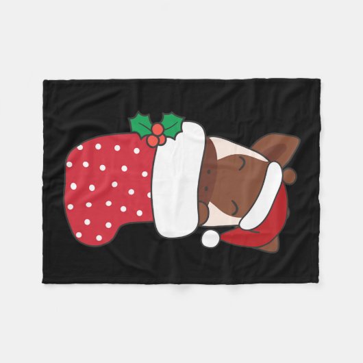 Niedliche Okapis zu Weihnachten Strümpfe zu Weihna Fleecedecke (Vorderseite (Horizontal))