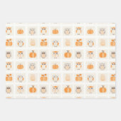 Niedliche Öle und Pumpkins Herbst Geschenkpapier Set (Vorderseite 3)