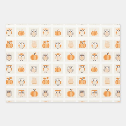 Niedliche Öle und Pumpkins Herbst Geschenkpapier Set (Vorderseite 3)