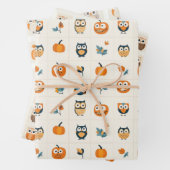 Niedliche Öle und Pumpkins Herbst Geschenkpapier Set (Beispiel)