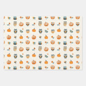 Niedliche Öle und Pumpkins Herbst Geschenkpapier Set (Vorderseite)