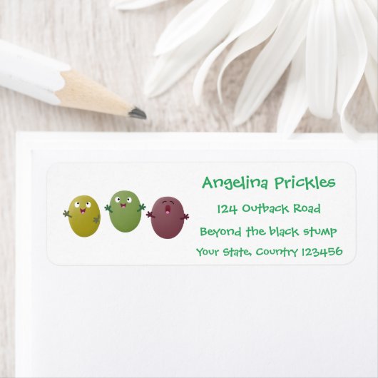 Niedliche Oliven singen Cartoon (Insitu)