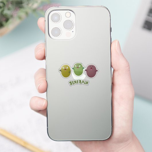 Niedliche Oliven singen Cartoon Aufkleber (Telefon)