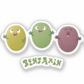 Niedliche Oliven singen Cartoon Aufkleber (Vorderseite)