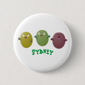 Niedliche Oliven singen Cartoon Button (Vorderseite)