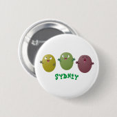 Niedliche Oliven singen Cartoon Button (Vorne & Hinten)