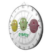 Niedliche Oliven singen Cartoon Dartscheibe (Vorderseite rechts)