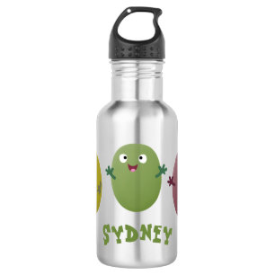 Niedliche Oliven singen Cartoon Edelstahlflasche