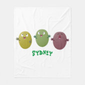 Niedliche Oliven singen Cartoon Fleecedecke (Vorderseite)