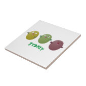 Niedliche Oliven singen Cartoon Fliese (Seite)