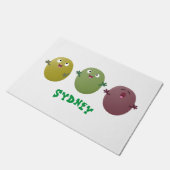 Niedliche Oliven singen Cartoon Fußmatte (Schrägansicht)