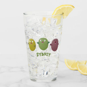 Niedliche Oliven singen Cartoon Glas