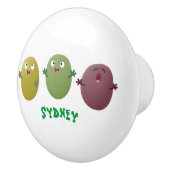 Niedliche Oliven singen Cartoon Keramikknauf (Rechts)