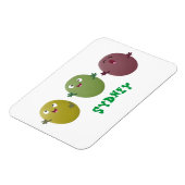 Niedliche Oliven singen Cartoon Magnet (Linke Seite)