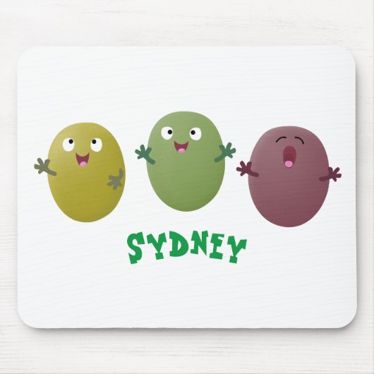 Niedliche Oliven singen Cartoon Mousepad (Vorne)