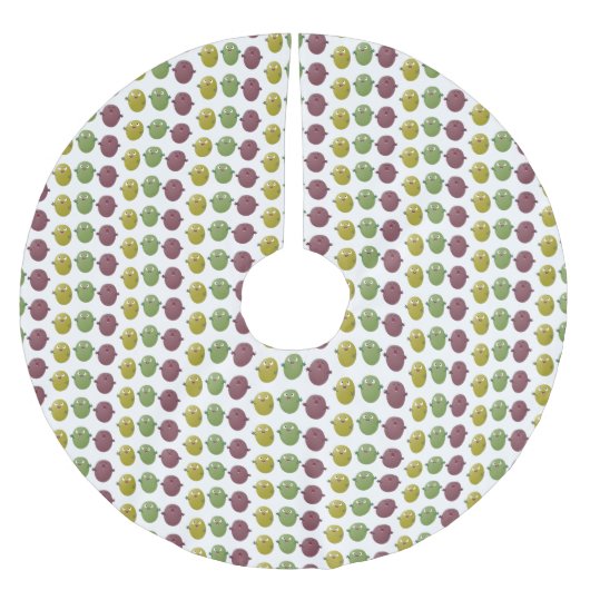 Niedliche Oliven singen Cartoon Polyester Weihnachtsbaumdecke (Vorderseite)