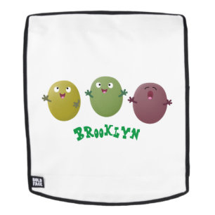 Niedliche Oliven singen Cartoon Rucksack